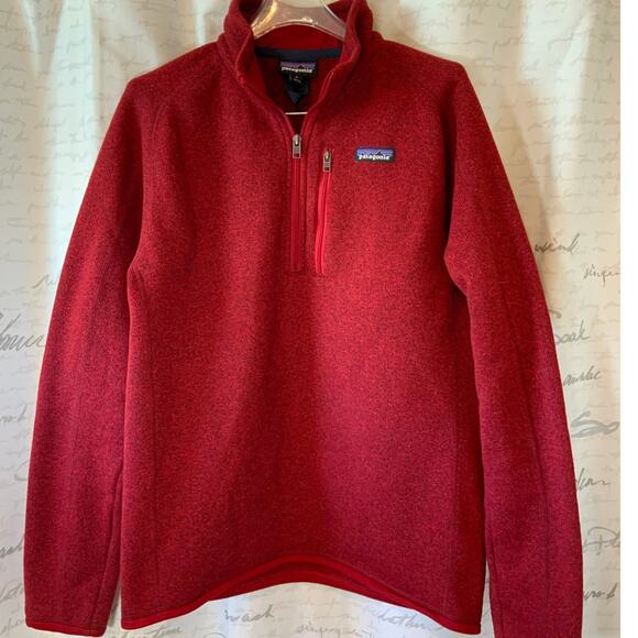 Patagonia Men's Red Better Sweater Quarter Zip Fleece Sweater Medium - Picture 2 of 4